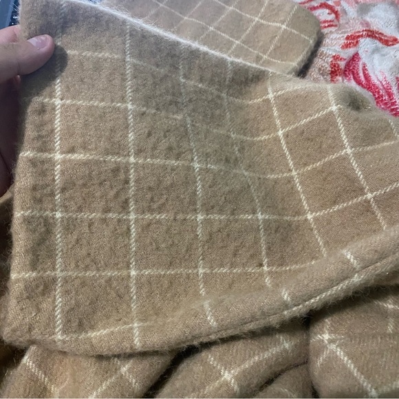 Ralph Lauren Purple Label Plaid Tan Camel Color Cashmere Duster Robe 8 Sweater - Picture 12 of 14